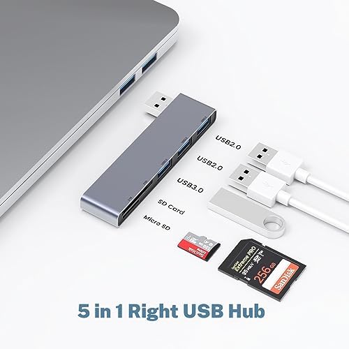 Enhance Your Digital Workspace with Fidioto USB Hub 2 Pack – Versatile 4-Port Adapter for Laptops & Macs, Featuring 1 Ultra-Fast USB 3.0 Port and 3 USB 2.0 Ports for Effortless Device Connectivity and Data Transfer, Ideal for Busy Professionals and Students on the Move
