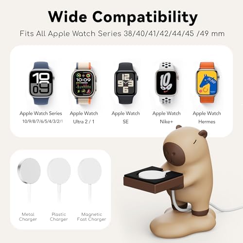 Capybara-Inspired Apple Watch Charging Stand – Whimsical Dock for Ultra2, SE2 & All Series – Fast Charging Solution with Adorable Aesthetic for Home & Office – Sturdy, Compact Design for Effortless Use & Charming Décor
