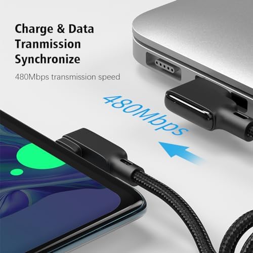 Revolutionize Your Charging with AICase 90 Degree Coiled USB Type C Cable – 5.9 ft Durable Spring PD Cable for Fast Charging & Data Transfer – Universal Compatibility for Mac Book Pro, i Pad Pro, Galaxy S20, Switch & More – Tangle-Free Design for a Clutter-Free Workspace