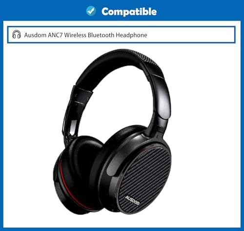 Transform Your Ausdom ANC7 Audio Journey with Luxurious Replacement Earpads – Skin-Friendly Leather & High-Density Memory Foam for Unmatched Comfort and Sound Enhancement – Effortless Installation & Robust Durability for Extended Use