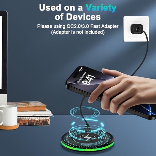 High-Speed 15 W Wireless Charging Pad for Google Pixel & Samsung Devices – Dual Pack Fast Charger with Smart Protection, Sleep-Friendly LED Indicator, and Ultra-Slim Design – Compatible with Pixel 9/9 Pro/8/8 Pro/7/7 Pro/6, Galaxy S25/S24/S23/S22/S21/S20 and More