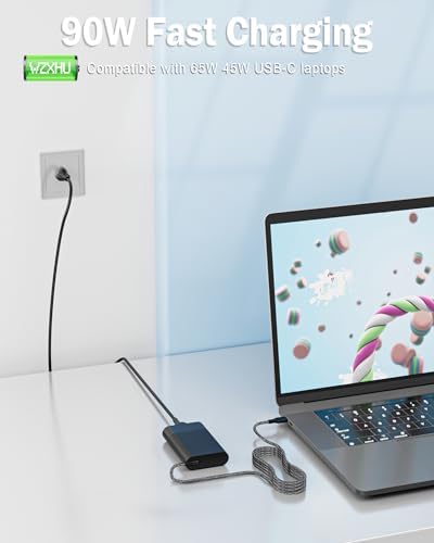 Efficient 65 W USB-C Laptop Charger for HP Spectre, Envy, Elitebook & Chromebook – Fast Charging Power Adapter with Universal Compatibility for Travel & Home Use – Optimized for Performance & Safety