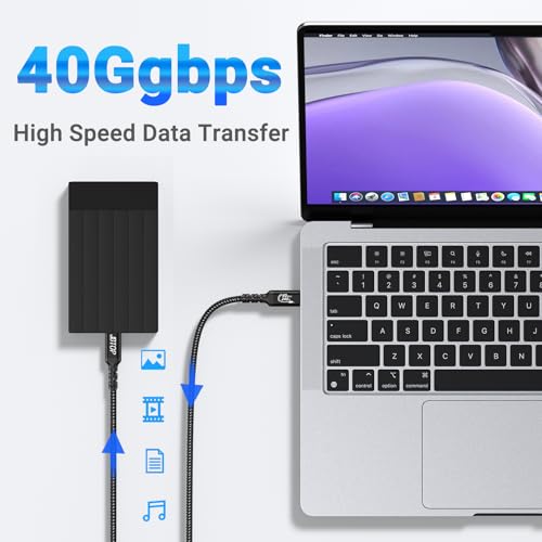 Ultra-Fast 80 Gbps USB-C Charging Cable – 1.5 FT Thunderbolt 5/4/3 Compatible – 240 W Power Delivery for i Phone 16/Pro/Plus/Pro Max & Samsung Galaxy – Dual 8 K/Single 16 K Video Output for Maximum Performance – Unmatched Speed & Durability for Tech Enthusiasts