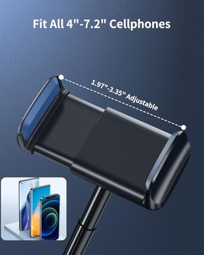 Seamless Vlogging & Filming Car Phone Holder for Windshield | Multi-Angle Adjustable Mount for 4.7″-6.9″ Devices | Compatible with i Phone 16/15/14 & Samsung S25 Ultra | Secure No-Swivel Design for Safe, High-Quality Recording | Easy Installation & Compact Storage