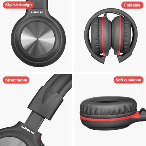 SIMOLIO 2-Pack Foldable Wired Headphones with Volume Limiter – Lightweight & Comfortable 3.5 mm Audio Solution for Kids and Adults – Perfect for Travel, Home, Office, Music, Gaming, and Calls – Exceptional Sound Quality and Durability