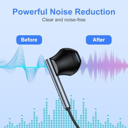 Ultimate USB C Earbuds 2 Pack: Noise-Canceling Wired Headphones with Mic & Volume Control for i Phone 16/15 Pro Max Plus & Samsung Galaxy S25/S24 – Superior Audio Clarity & All-Day Comfort for Music and Calls
