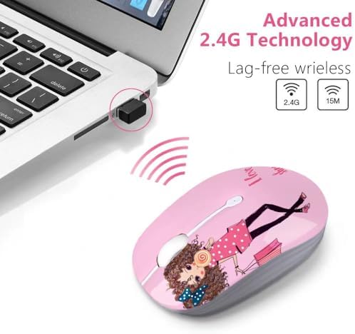 Ultra-Quiet Wireless Mouse with Nano Receiver – Perfect for PC, Laptop & Mac Book | Portable Optical Mice for Effortless Navigation | Ergonomic Design for Comfort & Productivity | Ideal for Mobile Professionals & Students