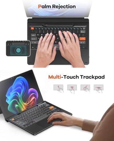 Doohoeek Ultra-Slim Bluetooth Keyboard for Surface Pro 11/10/9/8/X – 13 Inch Backlit Keypad with Touch Pad & Pen Slot for Seamless Windows 11 Experience – Elevate Your Productivity on the Go!