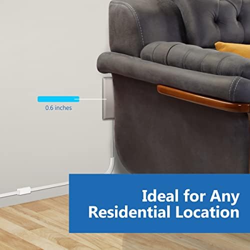 LIDER Ultra-Thin Flat-Face Outlet Extender with 3 Receptacles – Space-Saving Power Strip with 3 ft Cord, ETL-Listed for Safety, Sleek White Design for Modern Interiors – Perfect Solution for Enhanced Device Charging and Versatile Placement