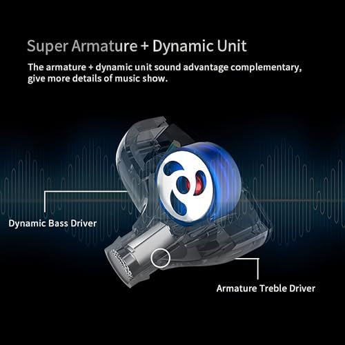 KZ ZST High-Fidelity In-Ear Monitors – Advanced Hybrid Driver Technology with Dynamic & Balanced Armature for Exceptional Sound Precision – Comfortable Ergonomic Fit with Colorful Detachable Cable for Gamers & Audiophiles – Versatile Compatibility with All Devices for Unmatched Audio Experience