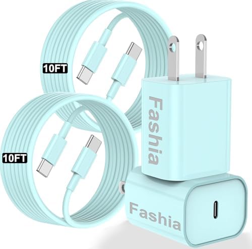 Ultimate USB C Charger for i Phone 16 & 15 – Fast Charging with 10 FT Long USB C to C Cable – Ideal for i Pad Pro 12.9/11 & i Pad Air 5 th – Reliable Power Block for Home & Travel – Enhanced Speed & Compatibility