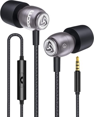 LUDOS Clamor Wired Earbuds – Premium Noise-Isolating In-Ear Headphones with Memory Foam Tips, Built-in Microphone, 5-Year Warranty – Perfect for i Phone and Samsung Users, Ideal for Students and Small Ears in Stylish Pink – Ultimate Sound Quality and Comfort for Everyday Use
