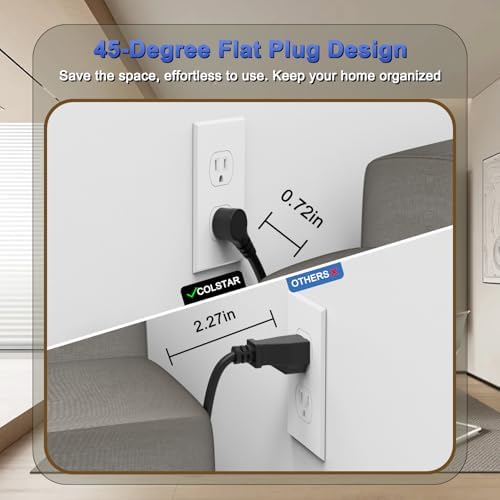 High-Capacity Surge Protector Power Strip with 22 Outlets and 5 Fast-Charging USB Ports | 2700 Joules Surge Protection | 1875 W/15 A Heavy-Duty Design | Wall Mountable with 6 ft Extension Cord | Ideal for Home, Office, and Gaming Rooms – Ultimate Device Safety & Charging Efficiency