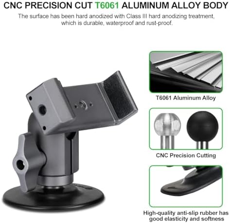 FANAUE Universal Car Phone Holder with Single Socket Arm – RAM Mounts Compatible 1-Inch Ball Head Vehicle Mount for 5.5-8 Inch Smartphones, Versatile Dashboard & Windshield Installation, 360-Degree Rotation for Optimal Viewing Angles, Sturdy & Durable Design for Enhanced Stability and Safety