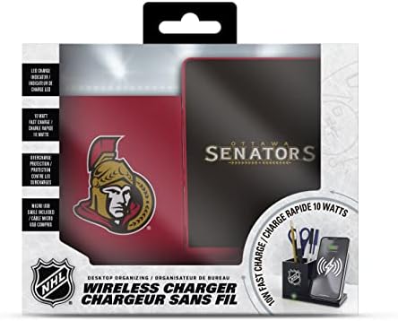 SOAR NHL Wireless Charging Station and Desk Organizer – Premium Qi Fast Charger with Team Logo for Sports Fans, Sleek Accessory Holder for a Tidy Workspace, Perfect for Phones and Essentials