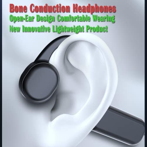 IHAO Ultra-Light Bone Conduction Bluetooth Headphones with Built-In MP3 Player – Open-Ear Ergonomic Earbuds for Active Lifestyles, Perfect for Cycling, Running, and Skiing – Sweat-Proof, Comfortable Fit with Exceptional Sound Clarity and Surround Awareness