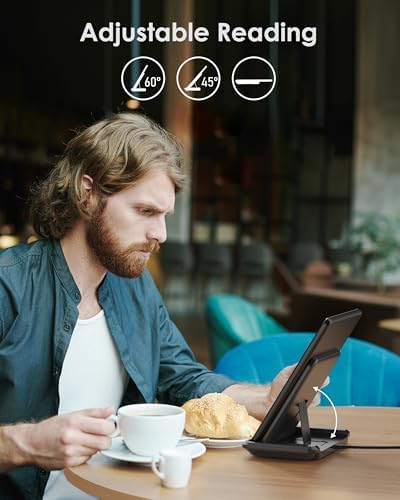 Portable Foldable Wireless Charging Stand for Kindle Colorsoft & Paperwhite Signature Editions (2022/2024) and Samsung Devices – Fast Charge Dock with Non-Slip Design for Home & Travel Convenience