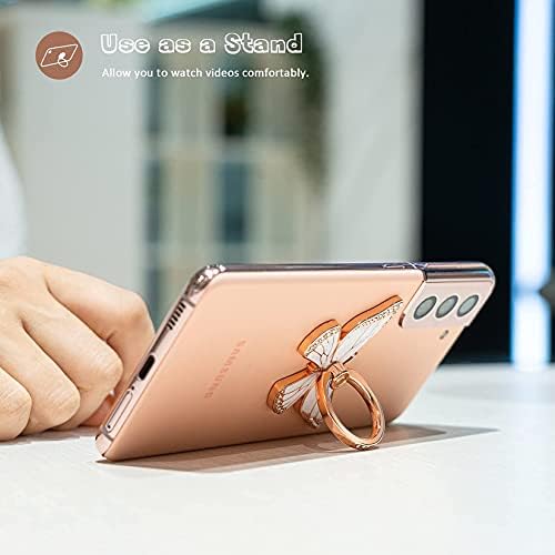 Glitter Butterfly Phone Ring Grip Holder – 360-Degree Rotating Kickstand for i Phone, Samsung Galaxy & Android – Stylish Rhinestone Design for Enhanced Durability and Comfort – Perfect Gift for Women and Girls – Secure Adhesive for Optimal Grip – Versatile Stand for Video Calls, Streaming & More