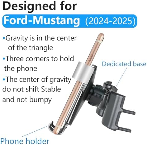 Ultimate Ford Mustang 2024-2025 Phone Holder: Premium Gravity Cradle for Eco Boost GT Dark Horse Coupe – Sleek, Secure, and Seamless Smartphone Integration for Navigation and Entertainment – Universal Compatibility with Quick Installation and Built-in Cable Management