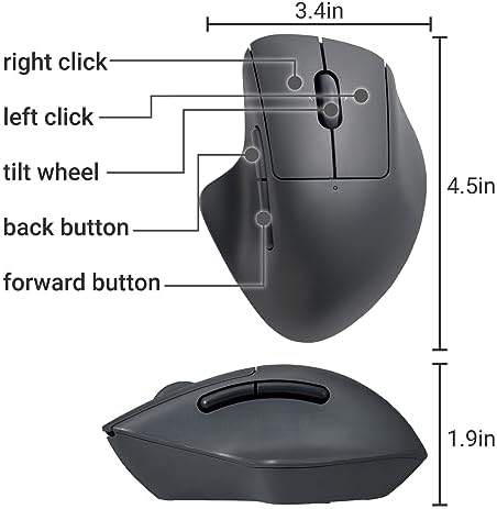 Elevate Your Productivity with the ELECOM Wireless Ergonomic Mouse – Silent Click, 2000 DPI Precision, 20-Month Battery Life, and Stylish White Design for PCs, Macs, and Laptops – Perfect for Home or Office Use