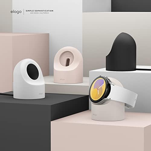 elago GW2 Smartwatch Charging Stand for Samsung Galaxy Watch 8/8 Classic, 7/Ultra, 6/6 Classic, 5/5 Pro – Stylish Desk Organizer with Enhanced Charging Speed (Cable Not Included) – Sleek White Design for Efficient Power Solution and Easy Accessibility