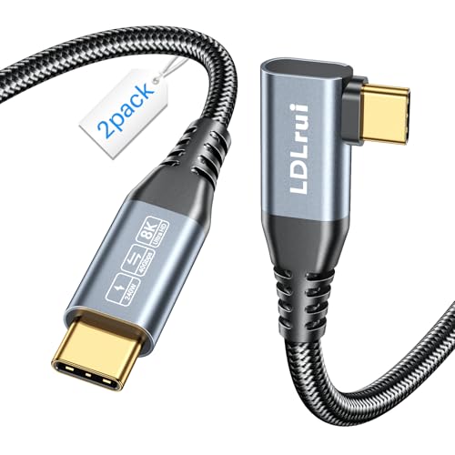 USB C Monitor Cable 8K/4K UHD Display[4FT], 40Gbps USB 4 High Speed Data Transfer Cable, Right Angle USB C for Thunderbolt 4 Cord, 240W Fast Charging for iPhone 16, MacBook Pro, KVM Switch, Samsung – Enhanced Compatibility and Speed
