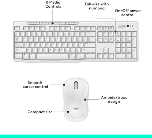 Logitech K270 Wireless Keyboard – Full-Size, 2.4 GHz Connectivity, 8 Multimedia Keys, 2-Year Battery Life, Stylish Rose Color for PCs and Laptops – Ultimate Comfort and Reliability for Productive Workspaces