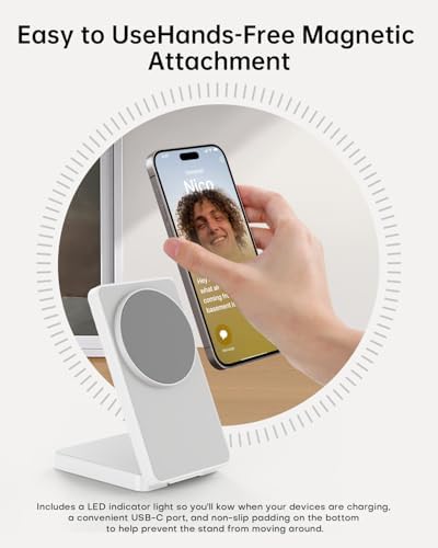 Mag Safe Foldable Wireless Charger Stand for i Phone 12-16 Series – 15 W Fast Charging with Adjustable Viewing Angles, Space-Saving Design, and Enhanced Magnetic Stability – Black – Ultimate Charging Solution for Home and Office Use