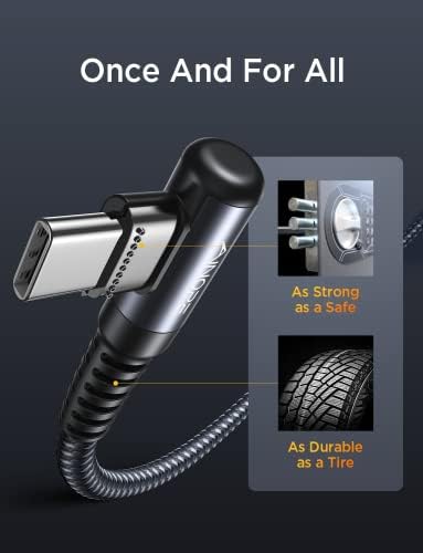 Revolutionize Your Charging with AINOPE 60 W USB C Cable 2-Pack – 10 ft Durable Nylon Braided Right Angle Type C Charger for i Phone 16 Pro Max, Samsung S24, and i Pad Pro – Fast Charging, Enhanced Compatibility, and Long-Lasting Performance
