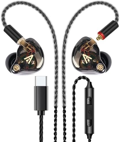 Unleash Exceptional Sound Quality with Vibes 202 MC USB-C Wired Earbuds: Premium Hi-Fi Audio, Advanced Noise Isolation, Ergonomic Comfort for i Phone 15/16 – Built-In Microphone for Effortless Communication & Durable Silver-Plated Cable – Includes Portable Case for On-the-Go Convenience