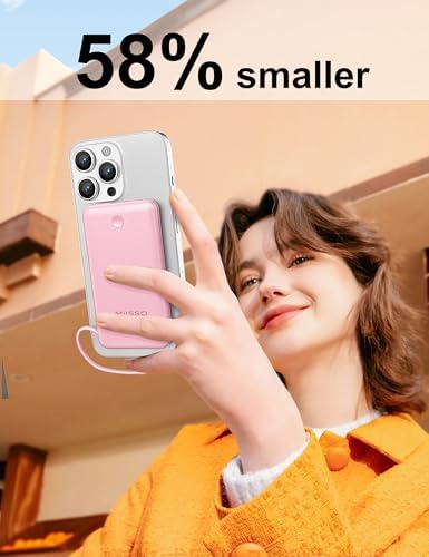 miisso Ultra Slim 10000 m Ah Portable Power Bank with Built-in Cables and Foldable Wall Plug – Compact USB-C Charger for i Phone, Samsung, i Pad & More – Perfect Travel Companion for On-the-Go Charging Efficiency