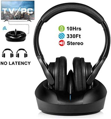 ZANCHIE Wireless Over-Ear Headphones with RF Transmitter Dock – Premium Digital Stereo Sound Designed for Seniors and Hearing Impaired – Ultimate Comfort and Seamless TV Audio Experience for Endless Enjoyment