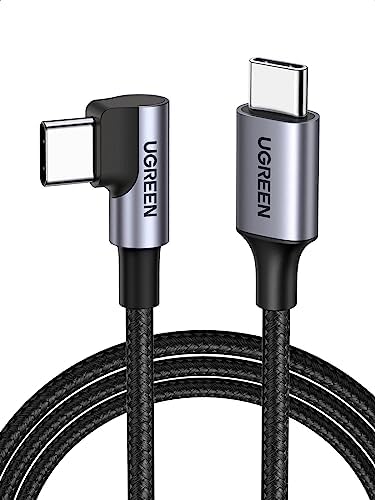 UGREEN 90-Degree USB C Cable 3.3 FT – 2-Pack of 60 W Fast Charging Type C Cables for i Phone 16/15, Mac Book Pro/Air, i Pad Pro 2022/Air 5, Galaxy S24/S23/S22, Pixel 8/7, and Switch – Ultimate Right Angle Design for Easy Access and Enhanced Speed