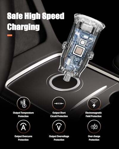 Dual-Port 45 W USB C Car Charger Adapter for Apple Devices – MFi Certified Fast Charger with 3 ft Lightning Cable (Pack of 2) – Rapid Charging for i Phone 14/13/12/11 Pro Max, i Pad, and Air Pods – Durable & Portable Power Solution for On-the-Go Lifestyle