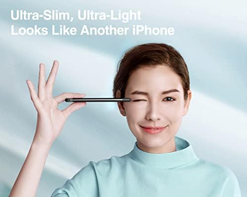 Ultra-Slim Luxtude Portable Charger with Built-in MFi Lightning Cable – 5000 m Ah Power Bank for i Phone 14, 13, 12, 11, 10 | Sleek Metal Black Design for Effortless Charging On-the-Go | Lightweight and Durable Phone Battery Pack for Everyday Use