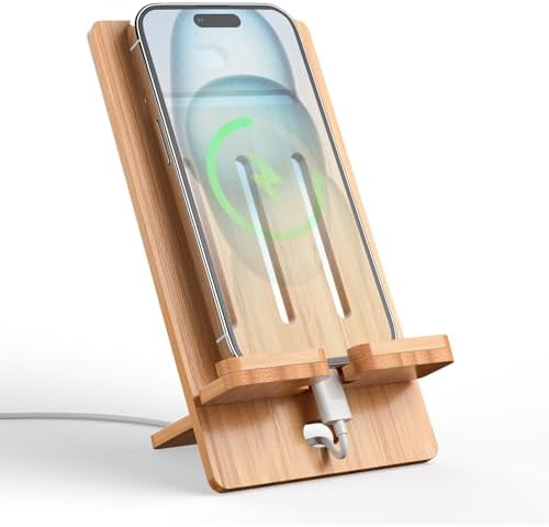 Pezin & Hulin Eco-Friendly Bamboo Adjustable Tablet Stand – Premium Multi-Angle Holder for i Pads, Smartphones, and E-Readers (Fits Devices 4.7″ to 13″) – Transform Your Workspace with Stylish Comfort and Enhanced Viewing Experience