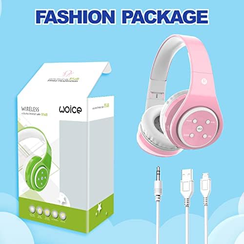 Safe & Stylish Kids Bluetooth Headphones – Foldable Over-Ear Design with Volume Limiting for Optimal Hearing Protection (85/110 d B), Wireless & Wired AUX Compatibility, Built-in Microphone for Hands-Free Calls, Perfect for School, Travel & Everyday Use, Durable Noise Isolation for All Devices