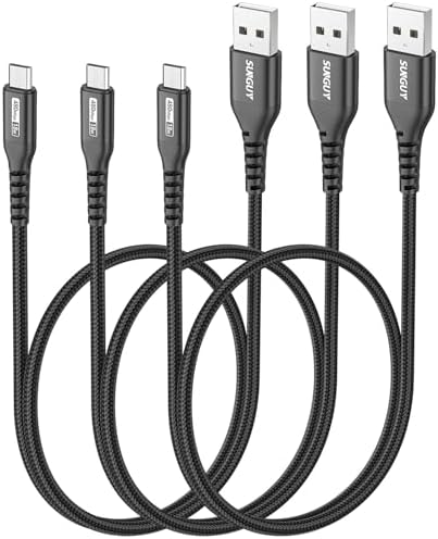 Ultra-Durable 10 FT Micro USB Cable 3-Pack – Fast 18 W Charging & Data Sync for Samsung Galaxy, Android Devices & PS4 – Premium Nylon Braided for Enhanced Flexibility & Strength – Perfect for Home & Office Use