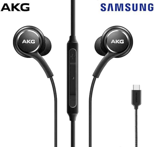 SAMSUNG AKG USB Type C In-Ear Headphones: Unmatched Audio Clarity & Durability with Braided Cable, Built-In Remote & Mic – Perfect for Galaxy A Series Devices, Includes Elegant Velvet Pouch for Ultimate Portability – Designed for Music Enthusiasts and Professionals