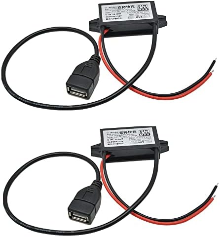 Aideepen Dual-Pack 24 W DC-DC Converter Module – High-Efficiency 12 V/24 V to 5 V USB-A Car Charger for Rapid Device Charging and Universal Compatibility in Automotive Applications