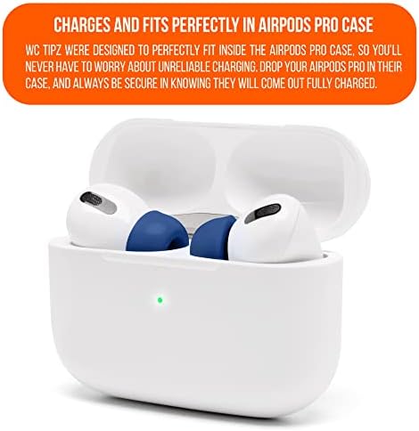 Upgrade Your Sound Experience with WC Tip Z Memory Foam Ear Tips for Air Pods Pro | Enhanced Comfort, Superior Noise Isolation, and Quick Foam Rebound | Perfect Navy Blue Fit for Charging Case | Ideal for Audiophiles and Active Users