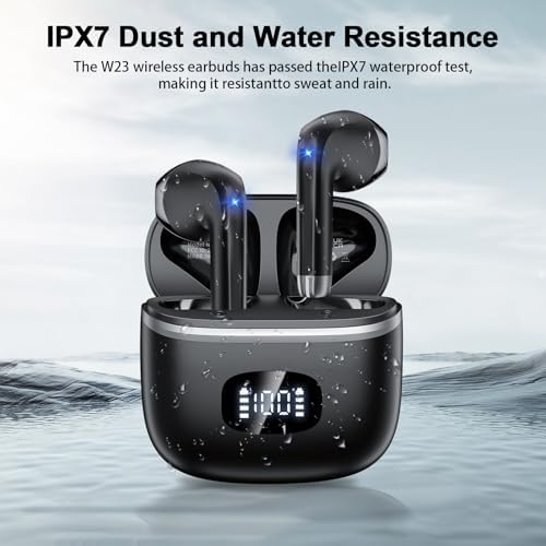 Revolutionary Bluetooth 5.4 Earbuds with 40-Hour Battery Life – Experience Advanced 4 ENC Noise Cancellation, Featherlight Design, and IP7 Waterproof Protection for Ultimate Performance in Active Lifestyles – LED Battery Indicator for Continuous Enjoyment and Exceptional Sound Clarity