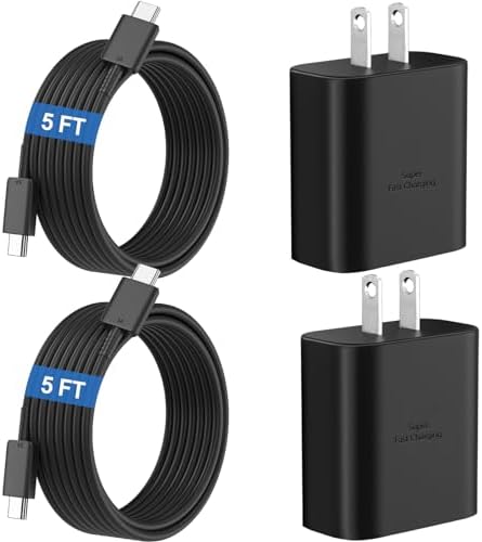 Samsung 45 W Super Fast Type-C Charger with 6.6 ft USB-C Cable – Premium Deep Green Fast Charging Block for Galaxy S24/S23/S22/S21/S20/Note 10/20 – Rapid Power Delivery and Enhanced Compatibility for All Your Samsung Devices