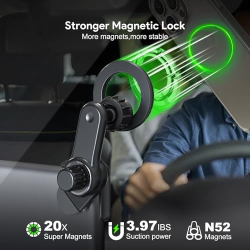 Esoulk Ring Magnetic Car Phone Holder – Ultimate Versatile Mount for Dashboard, Windshield & Air Vent – Strong Magnetic Grip for Enhanced Driving Safety – Compatible with Mag Safe & All Smartphone Models – Effortless Installation, Sleek Design, and Optimal Convenience for Modern Drivers