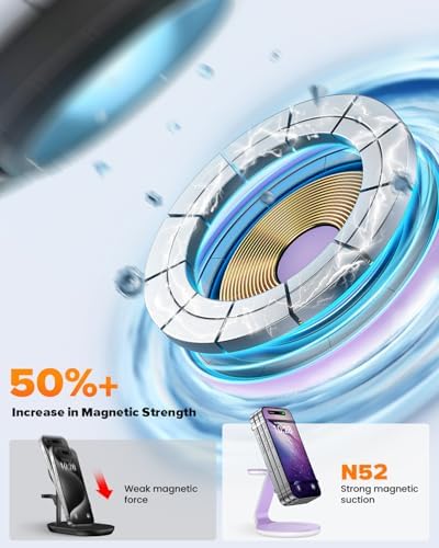 Ultimate 3-in-1 Fast Wireless Charging Station for i Phone 16, 15, 14, 13, 12 – Sleek Design with Enhanced Compatibility for Apple Watch and Air Pods Elevate your charging experience with this state-of-the-art 3-in-1 wireless charger, expertly designed to provide fast, efficient power for your i Phone models 16, 15, 14, 13, and 12. This innovative charging station not only supports your i Phone but also seamlessly accommodates your Apple Watch and Air Pods, ensuring all your essential devices are charged simultaneously without the clutter of cords. The sleek, modern design enhances your workspace while the smart charging technology prevents overheating, delivering optimal power for your devices. An anti-slip surface guarantees your gadgets remain securely in place, while an LED indicator keeps you informed of charging status at a glance. Built with durability in mind, this charging station is perfect for tech-savvy individuals looking to streamline their daily routine. Experience the perfect blend of functionality and style, and keep your devices organized and ready for action with this must-have accessory.