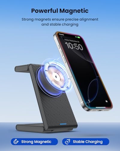 CIYOYO 3-in-1 Fast Wireless Charging Dock – Streamlined Power Hub for i Phone 16/15/14/13/12/SE, Apple Watch Series 9/8/7/6/SE/5/4, and Air Pods Pro/3/2 – Maximize Charging Efficiency with Innovative Safety Features and Sleek Aesthetic Design for Modern Living