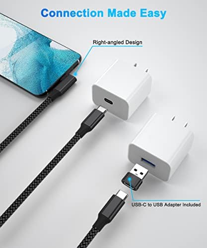 Elebase Right Angled USB Type C to C 100W Cable 6.6FT with USB A Adapter,90 Degree Power Delivery Fast Charging PD Charger Cord for MacBook Mac Pro,iPad 10 10th Air 4 4th 5 5th Mini 6 6th Generation – Enhanced Compatibility and Speed