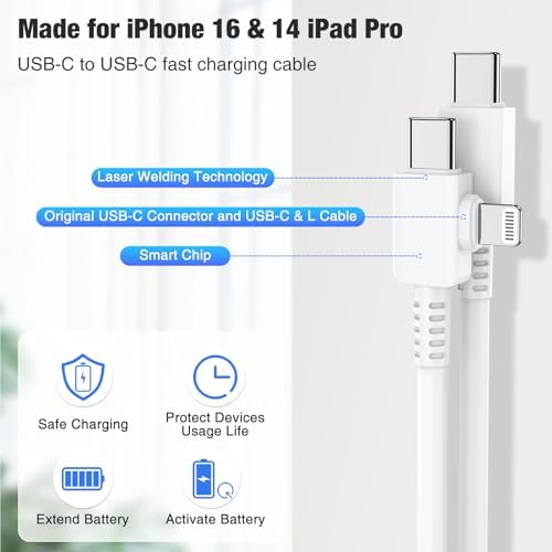Ultra-Long 10 FT i Phone Fast Charger Cable – Type C to Lightning USB-C Cord for i Phone 16 Pro Max, 15 Series, i Pad & Mac Book Pro – Rapid Charging & Enhanced Durability for Seamless Connectivity