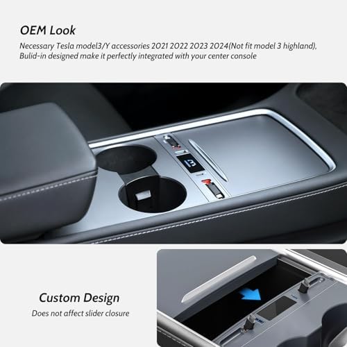 Revolutionize Your Tesla with the Dual USB C Charging Hub for Model 3/Y (2024-2021) – 27 W Fast Charger for i Phone 15 and USB C Devices, Retractable Design for Effortless Storage, Sleek Silver Gray Finish, Essential Accessory for Modern Tesla Owners