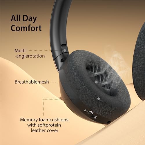 Unleash Extraordinary Sound with 100-Hour Playtime Active Noise Cancelling Bluetooth Headphones – Comfortable Over-Ear Design with Rich Deep Bass, Built-In Mic for Crystal Clear Calls, Swift Charging for On-the-Go Lifestyle, Perfect for Travel and Music Enthusiasts